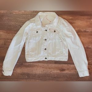 Toms cream white ivory denim jean jacket womens size large L